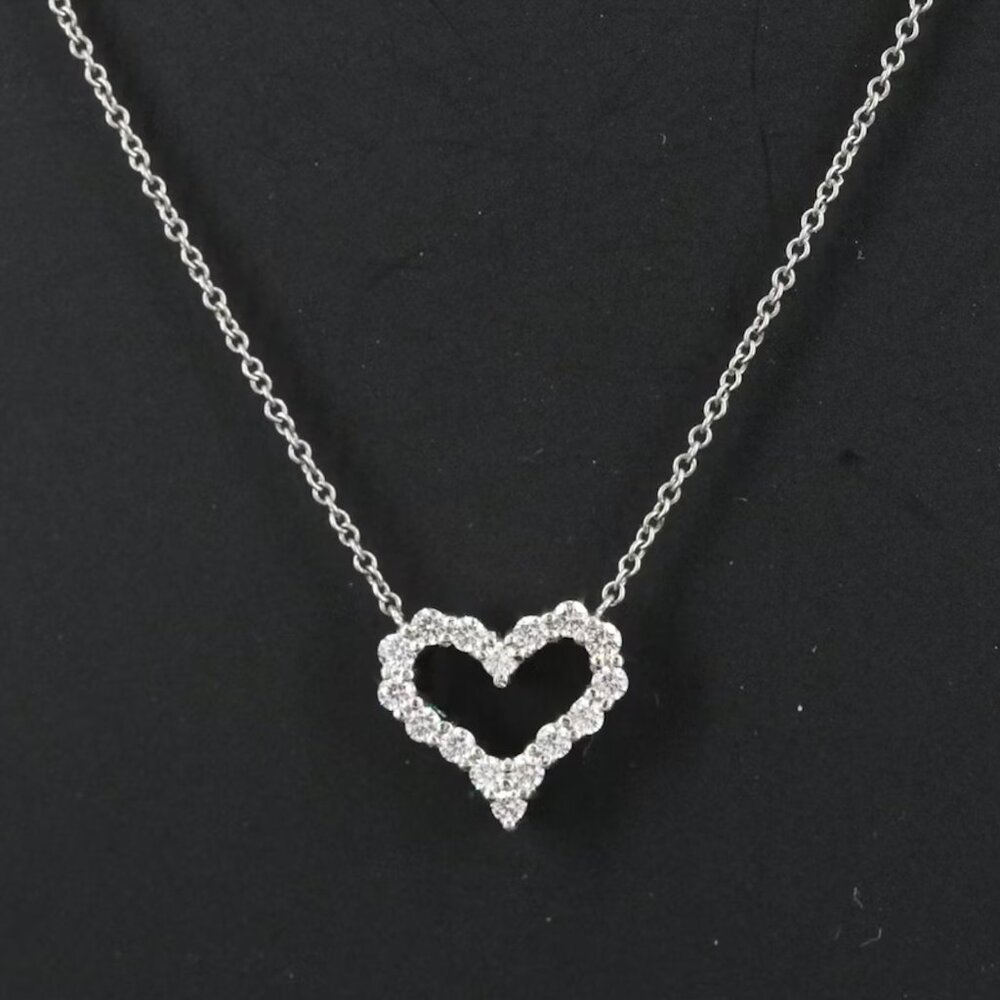 Tiffany & Co. Platinum 0.25 CTW Diamond Heart Necklace